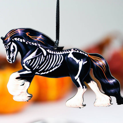 Classy Equine - Halloween Gypsy Horse Ornament shown hanging on string