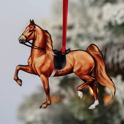 Classy Equine - Saddlebred Horse Ornament - Chestnut Saddle Seat Horse hanging