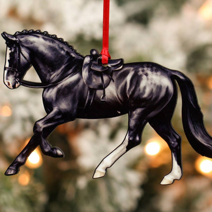 Classy Equine - Side Saddle Horse Ornament- Black Horse hanging