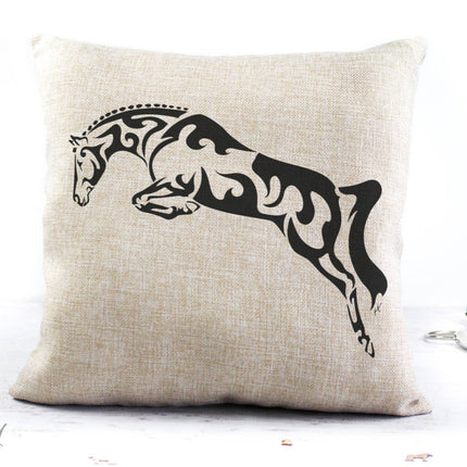 Classy Equine - Stylish Hunter Jumper Horse Throw Pillow Cover