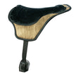 Comfort Plus Western Bareback Pad Brown and beige saddle with a strap on a white background