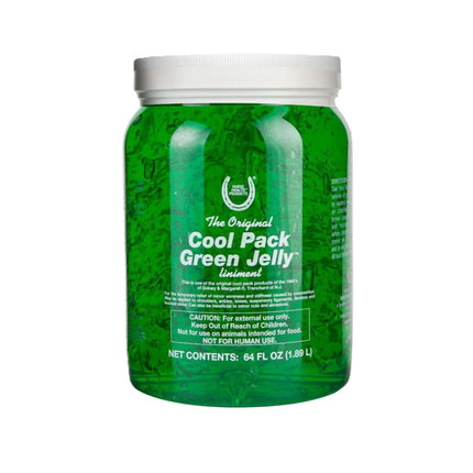 Green jar of Cool Pack Green Jelly Liniment 64oz