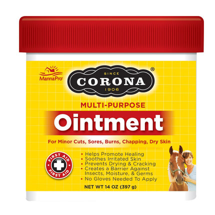 14 ounce Jar of Corona Multi-Purpose Ointment with red lid on a white background