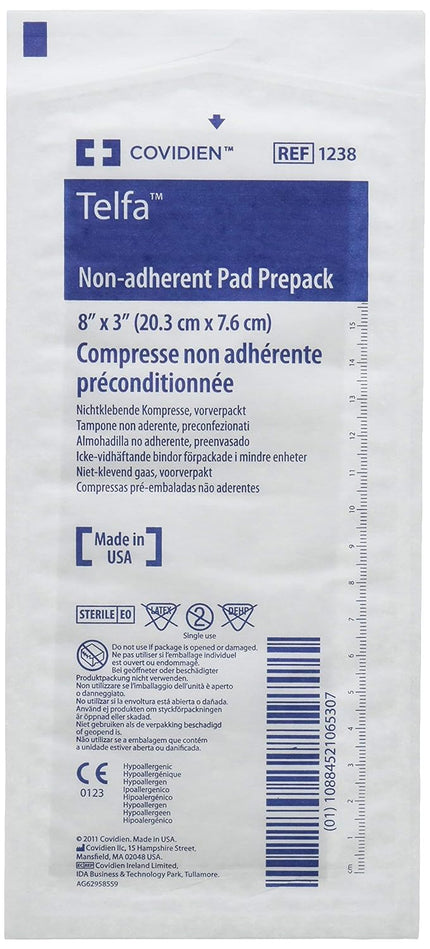 Covidien 1238 Telfa Non-Adherent Pads Prepack, 8