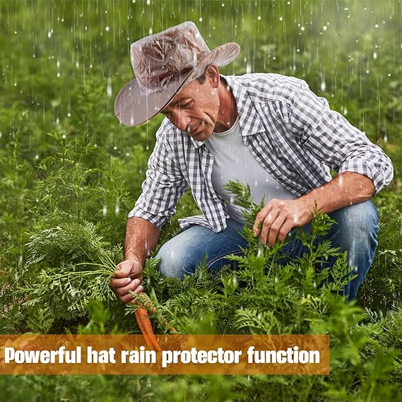 Cowboy Dust and Rain Hat Cover showing function under the rain