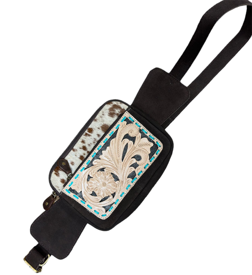 HorseHairz Equestrian Cowhide Cross Body or Hip bag