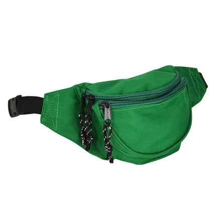 DALIX Fanny Pack with 3 Pockets - Traveling Concealment Pouch 4 Green Front View