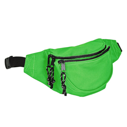 DALIX Fanny Pack with 3 Pockets - Traveling Concealment Pouch 6 Lime Green Front View