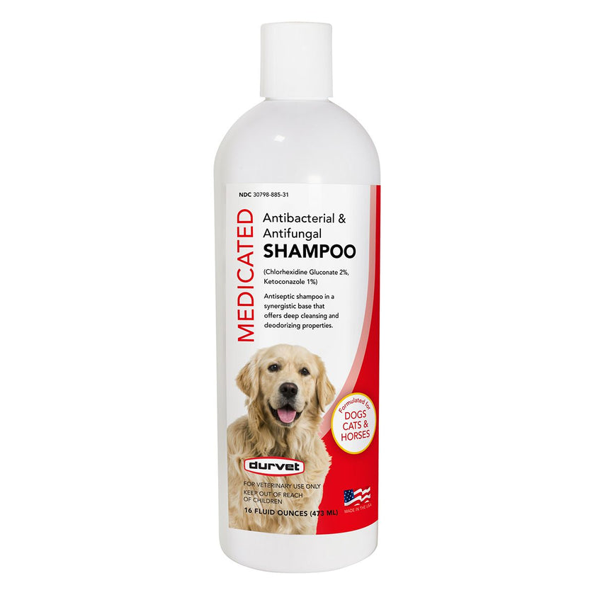 DURVET Medicated Antibacterial & Antifungal Shampoo 16 oz Bottle