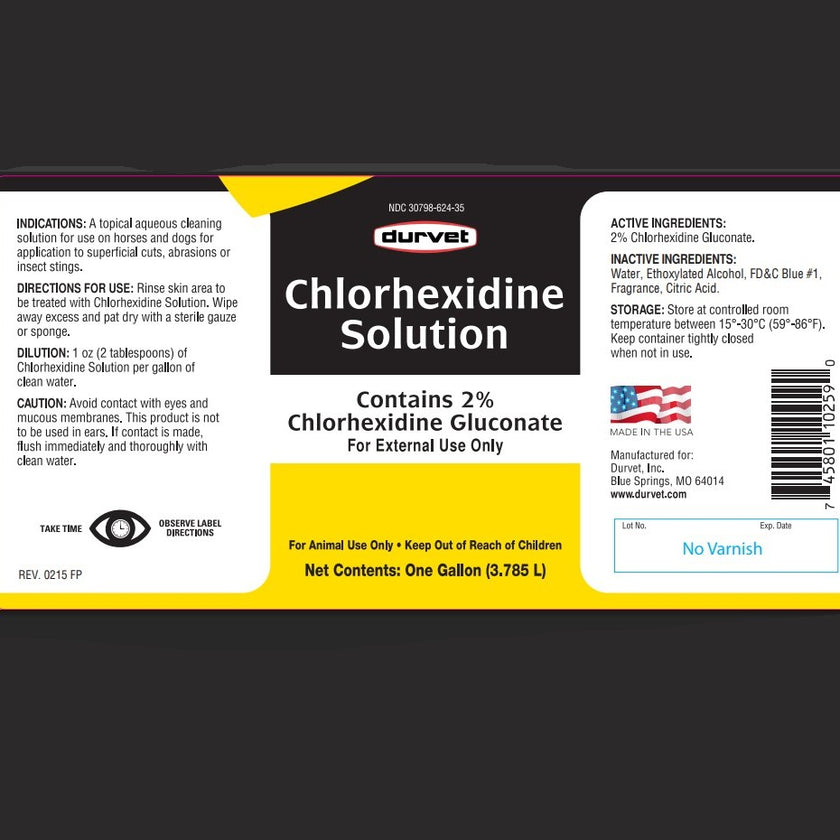 DURVET Chlorhexidine 2% Solution 16 fl oz Label
