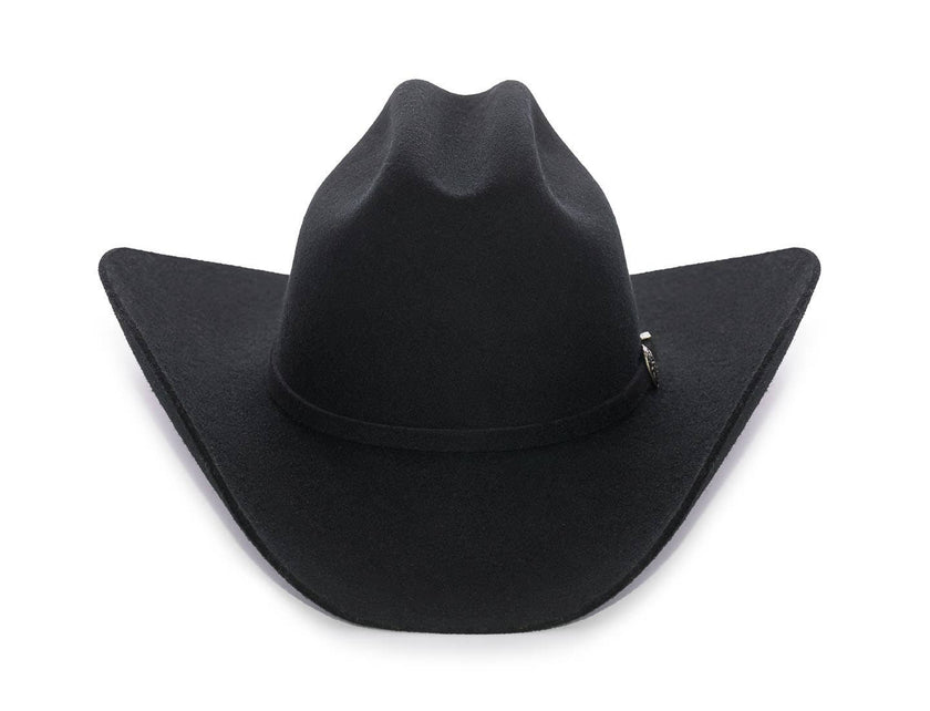 Denton Black Low Cattleman Cowboy Hat front view