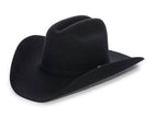 Denton Black Low Cattleman Cowboy Hat seen from side angle