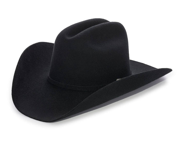 Denton Black Low Cattleman Cowboy Hat seen from side angle