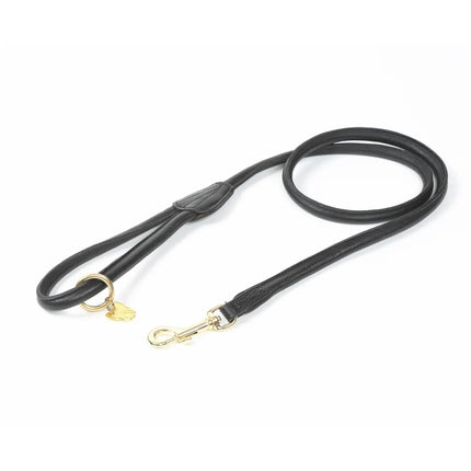 Shires Digby & Fox Rolled Leather Dog Lead Black