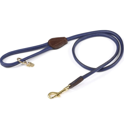 Shires Digby & Fox Rolled Leather Dog Lead Navy