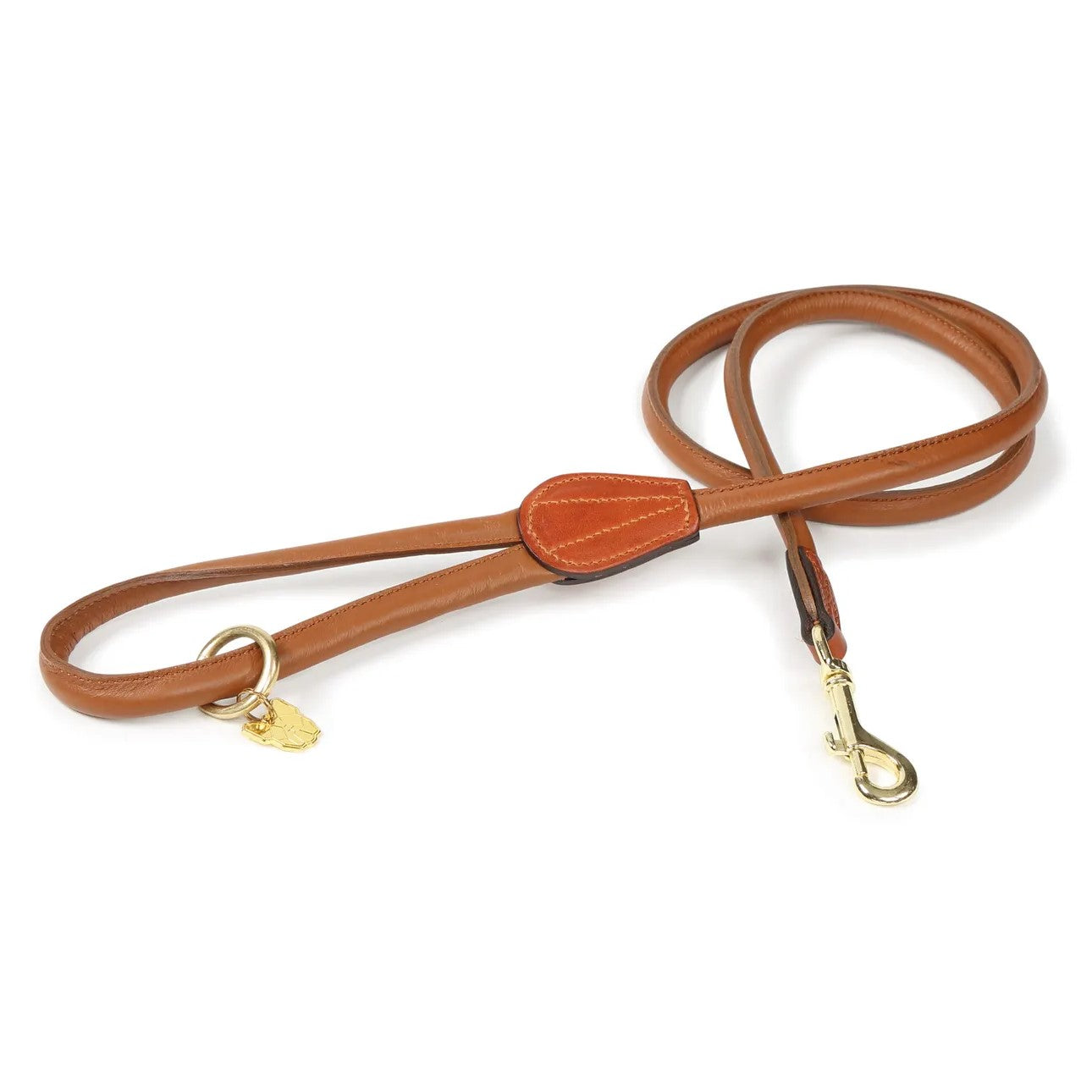 Shires Digby & Fox Rolled Leather Dog Lead Tan