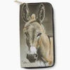 Donkey Clutch Wallet - A zippered clutch wallet featuring an image of a donkey on the front.