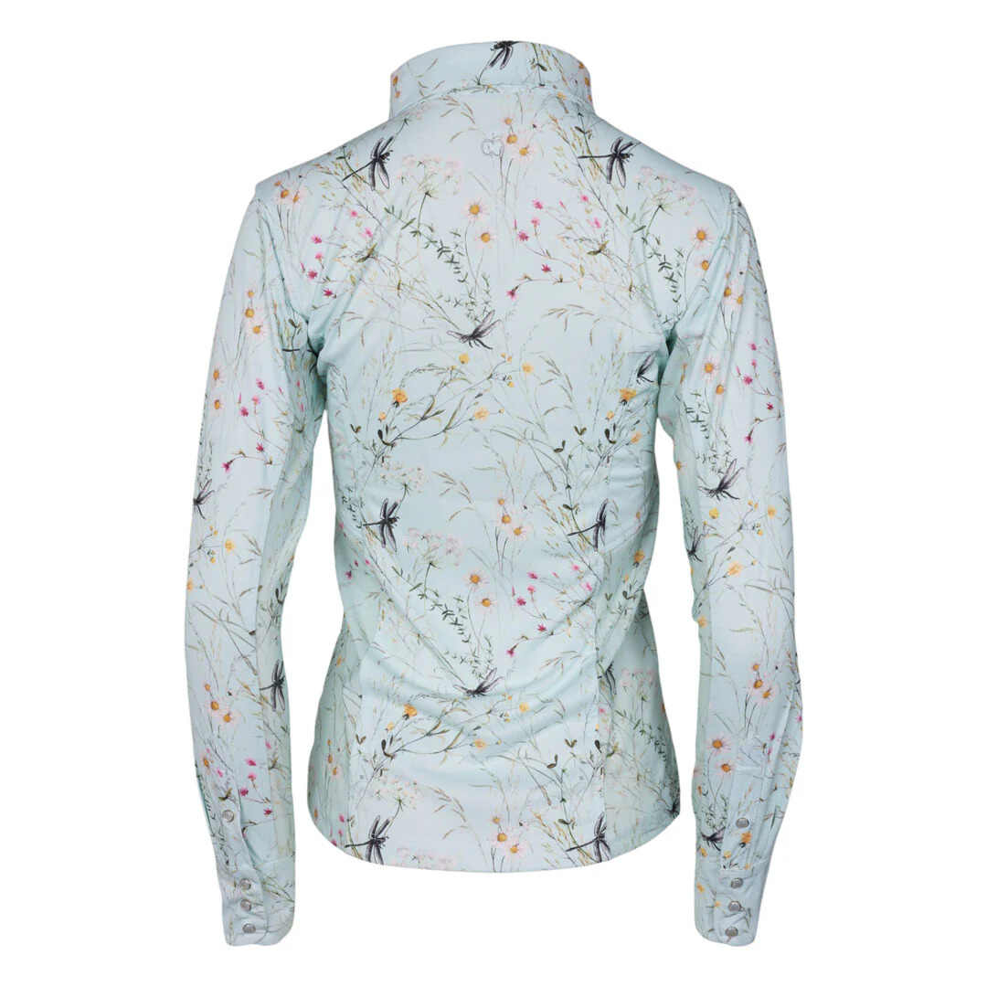 Dragonfly Meadow Western Riding Top showing back view