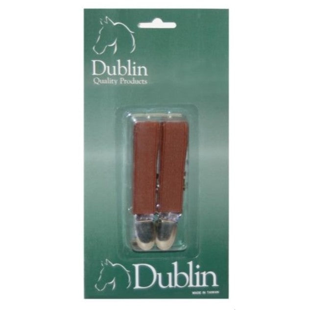 Dublin Clip-On Jodhpur Elastic Straps - Brown in package