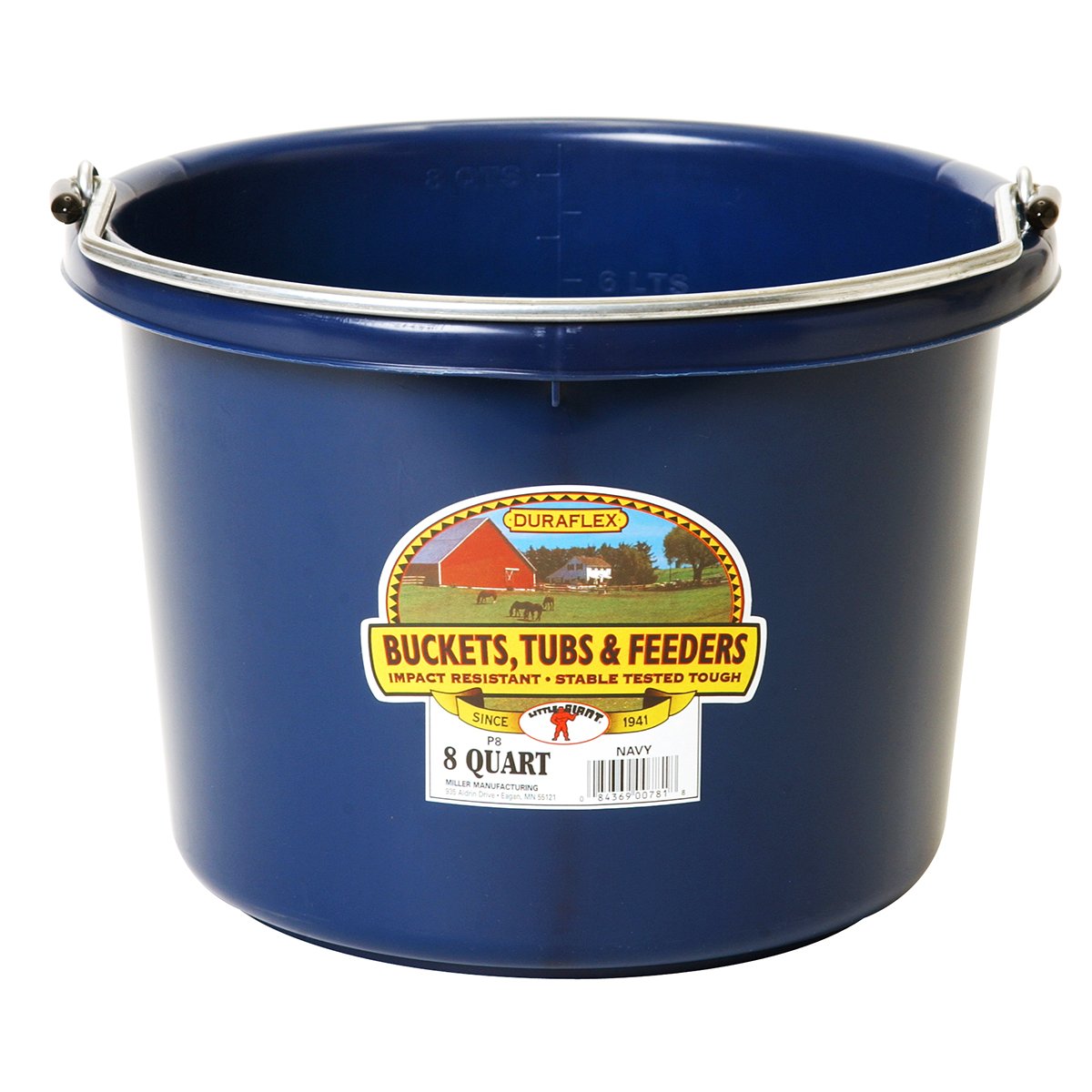 DuraFlex Plastic Bucket - 8 Quart Navy