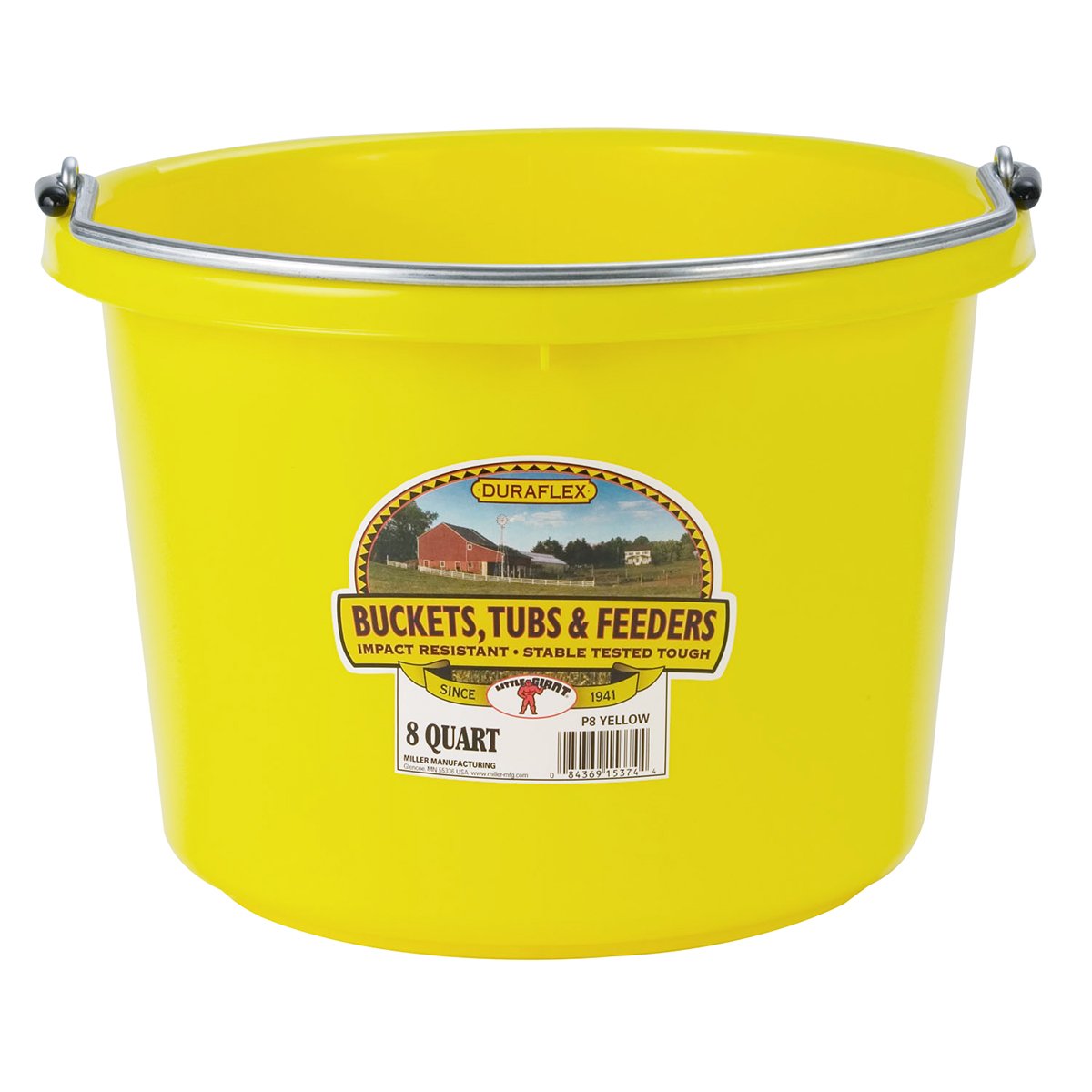 DuraFlex Plastic Bucket - 8 Quart yellow