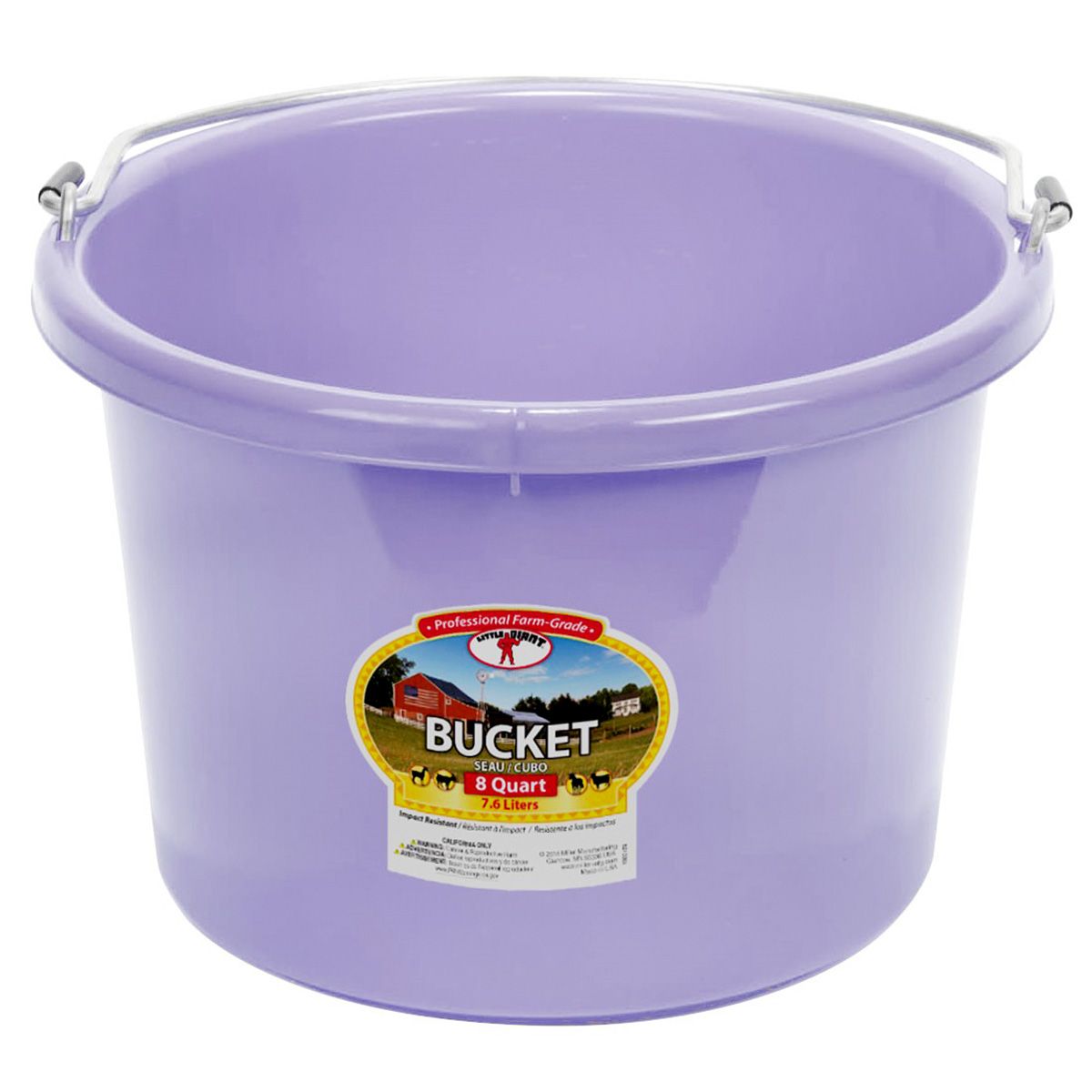DuraFlex Plastic Bucket - 8 Quart Lavender