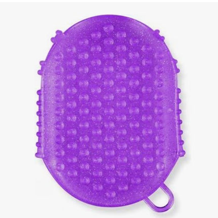 EcoPure Jelly Glitter Scrubber in purple front side 