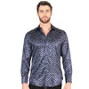 El General Western Wear - Men's Casual Long-Sleeve Shirt Front Navy / Gold print