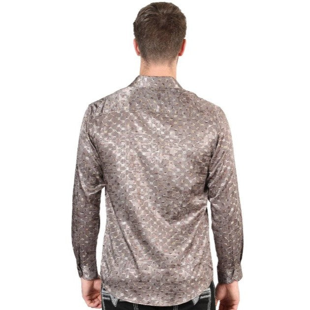 El General Western Wear - Men's Casual Long-Sleeve Shirt Back Brown