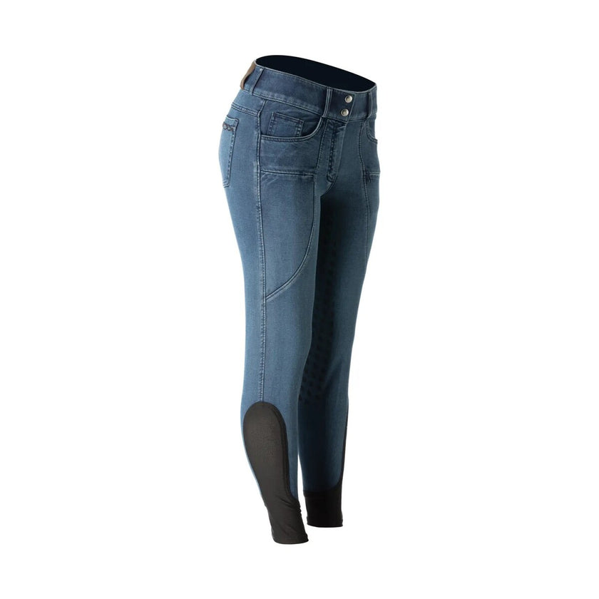 Equinavia Helena Womens Denim Full Seat Breeches dark blue side view