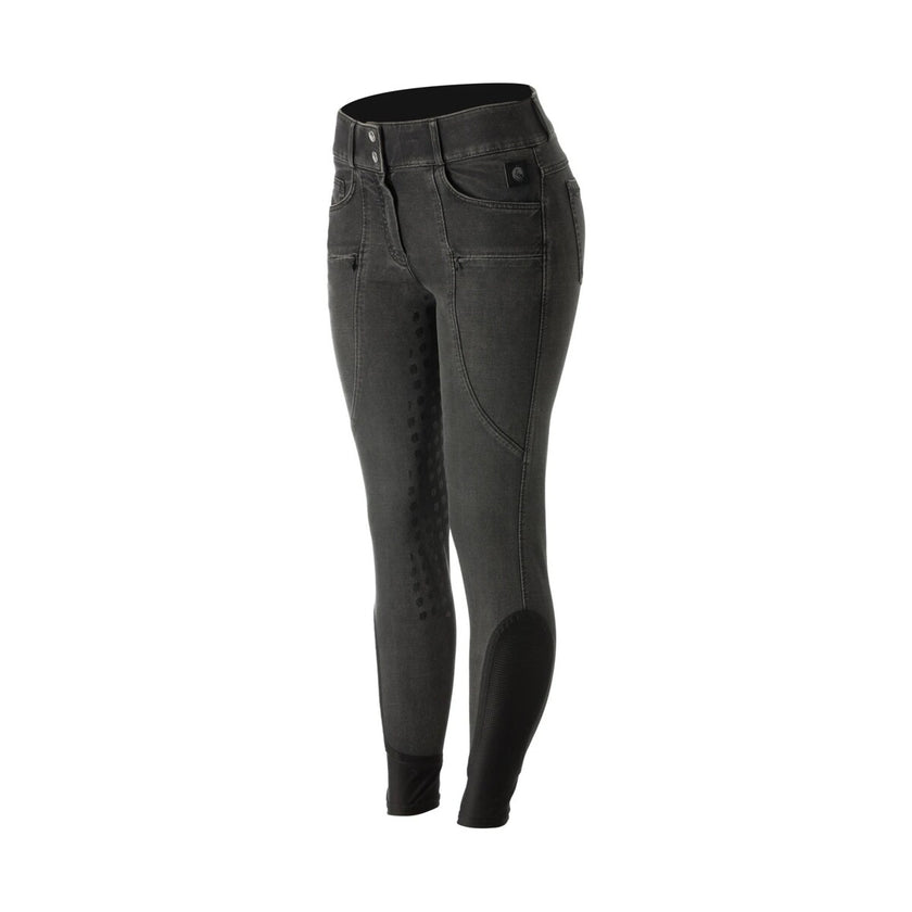 Equinavia Helena Womens Denim Full Seat Breeches front view in black