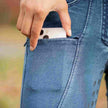Equinavia Helena Womens Denim Full Seat Breeches phone pocket detail