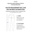 Equinavia Helena Womens Denim Full Seat Breeches size chart
