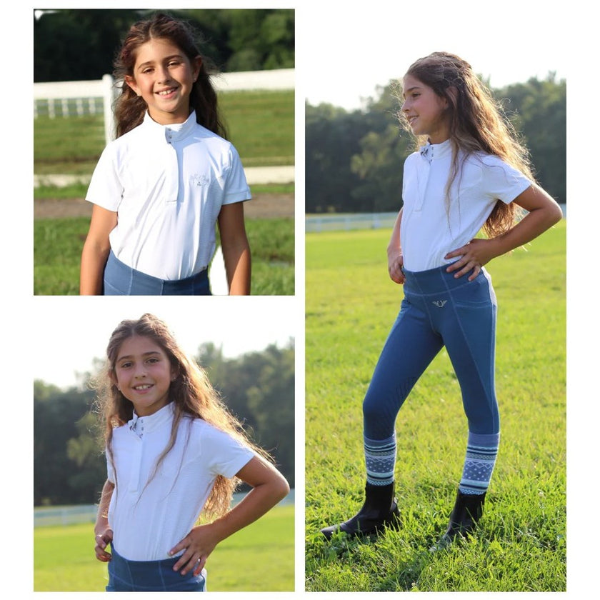 Equine Couture Children's Cara Short Sleeve Show Shirt White