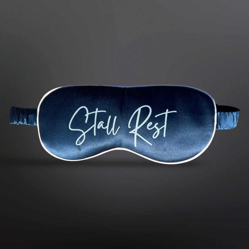 Equipage - Stall Rest Equestrian 100% Silk Eye Mask - Sleep Mask Front view shows elastic band.