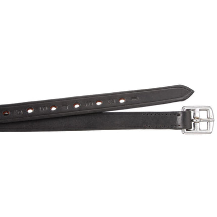 Equitare Miniature Leathers in black with numbered holes.