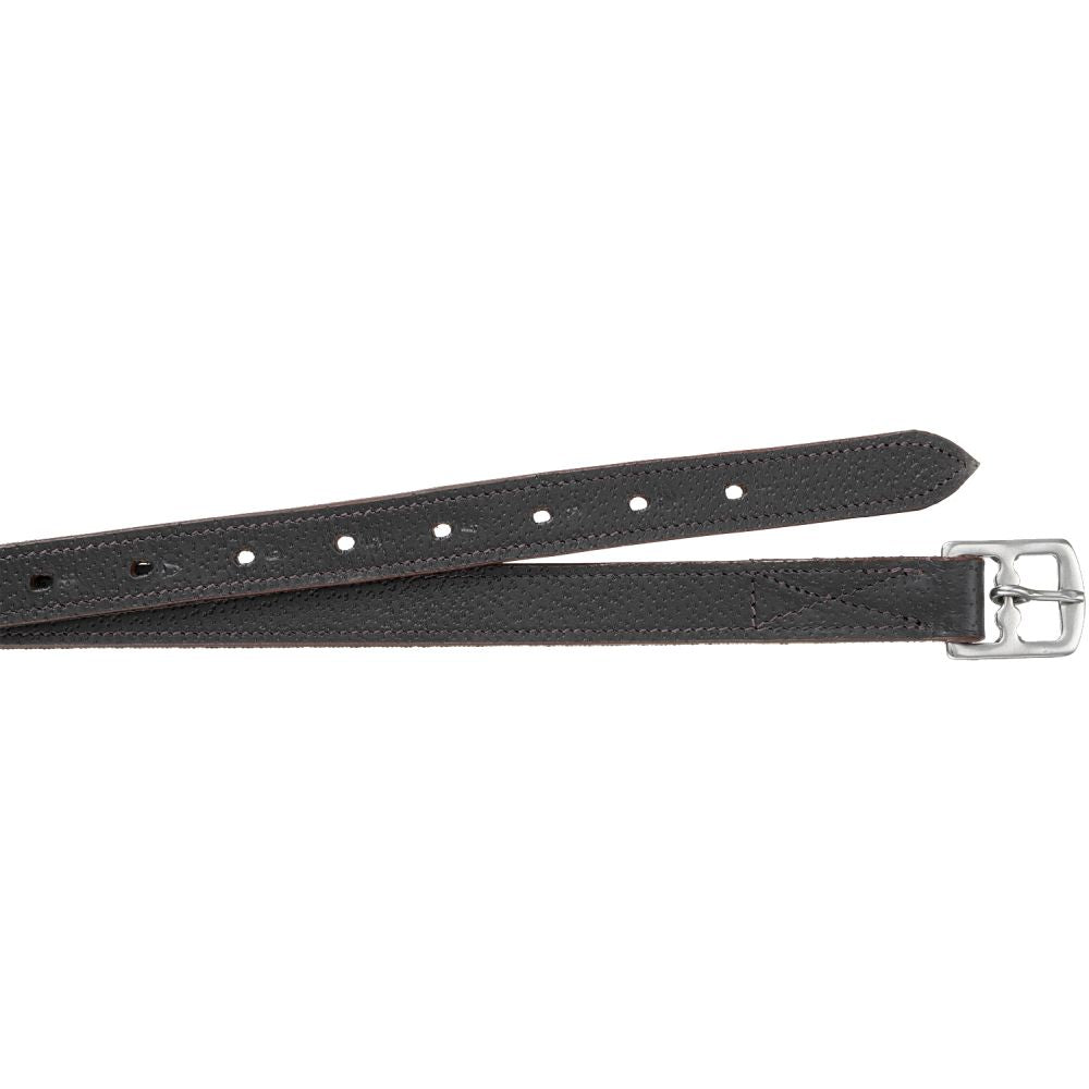 Equitare Cadence Leathers in brown with numbered holes.
