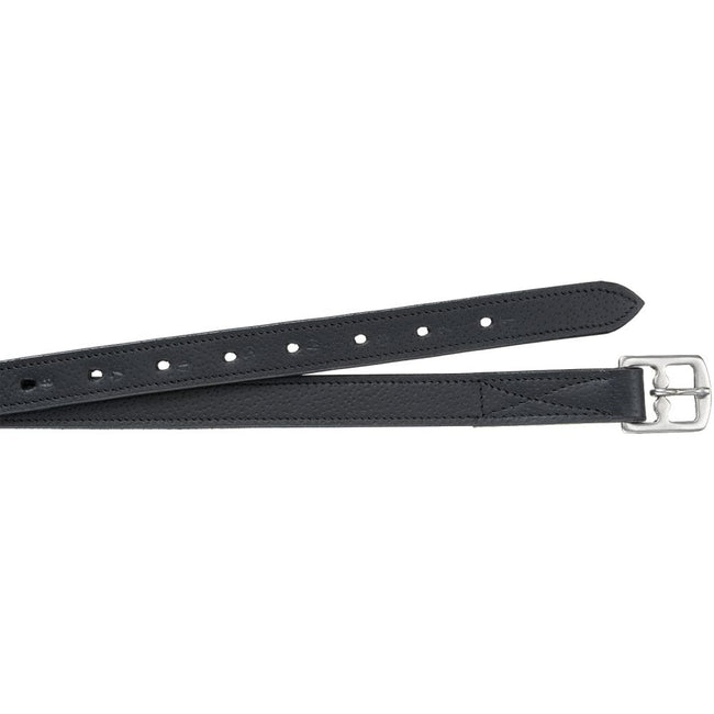 Equitare Cadence Leathers in black with numbered holes.