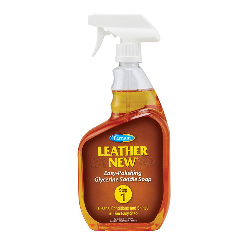 Farnam Leather New 32 ounce spray bottle on a white background