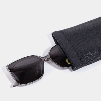 Faux Leather Sunglasses Sleeve opening detail