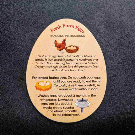 Fresh Farm Eggs instructions for handling