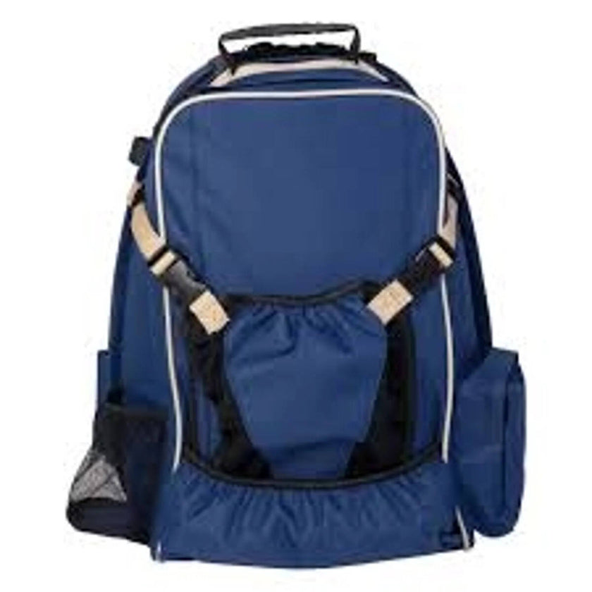 Blue backpack with beige accents -Gastby All-Purpose Riding Backpack