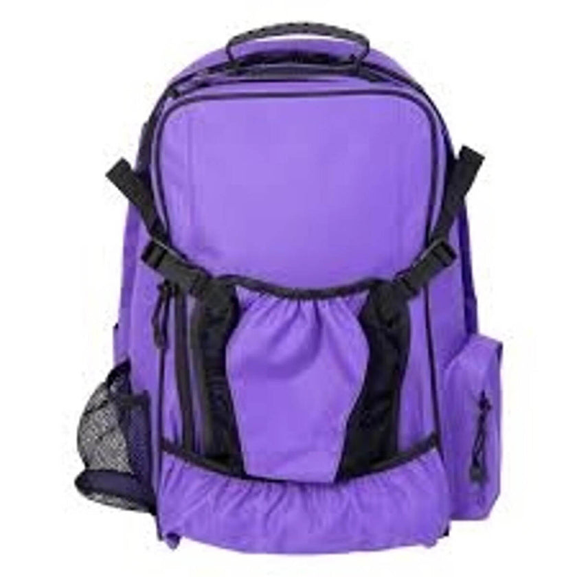 Purple backpack with black straps on a white background - Gastby All-Purpose Riding Backpack