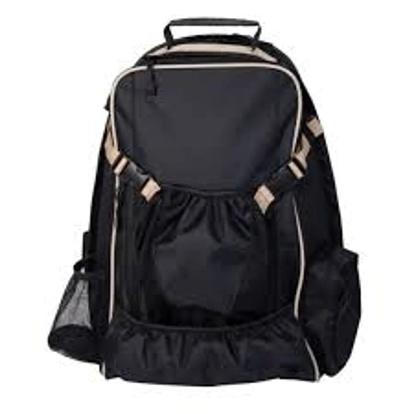 Black backpack with beige accents -Gastby All-Purpose Riding Backpack