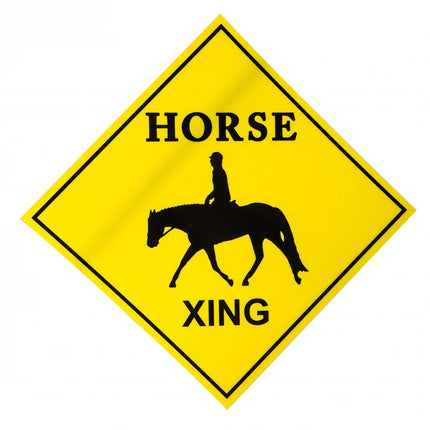 Gatsby Horse Crossing Sign with English Riding Horse