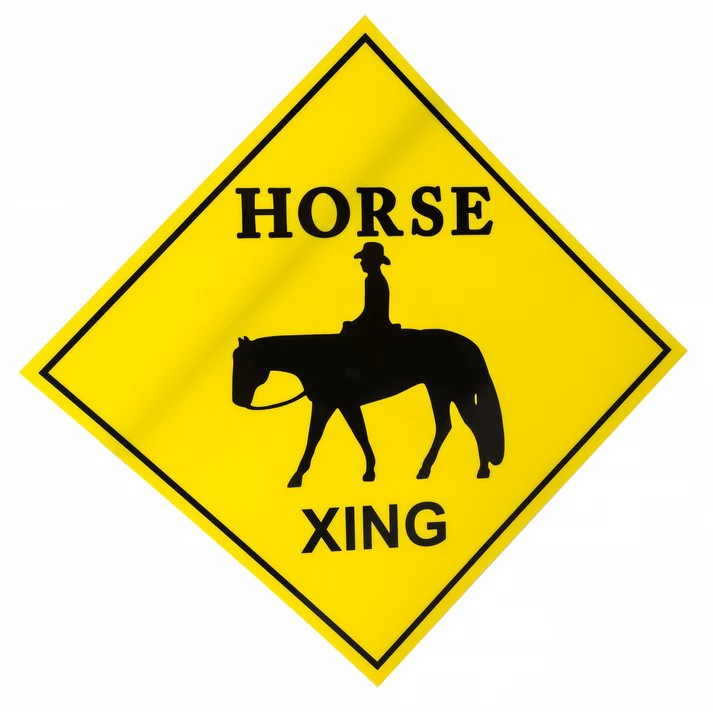 Gatsby Horse Crossing Sign with Western Horse