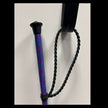 Gatsby English Riding Crop showing a close up of the handle in purple with turquoise accents.
