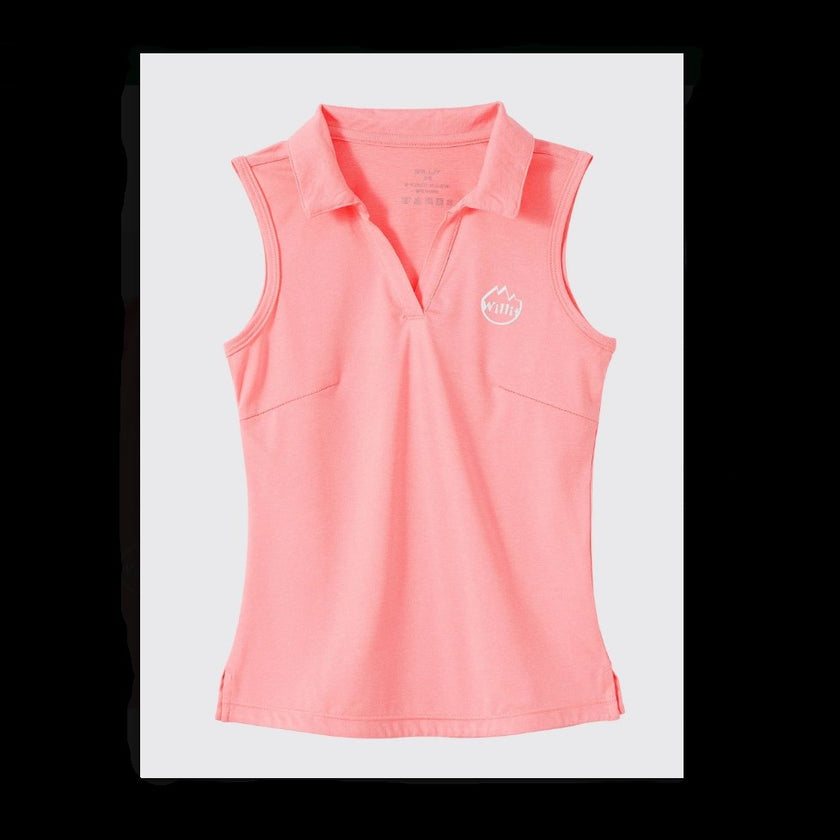 Girls' UPF 50+ Sleeveless Sun Shirt Pink front view