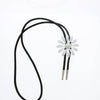 HHH Designs - 59mm White Enamel Daisy Bolo Tie with pearl Stone