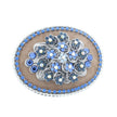 HHH Designs - Colored Crystal Belt Buckle Blue